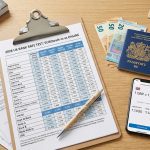 Comparison of 2026 UK high street bank Euro rates vs online travel money providers on a researcher's desk.