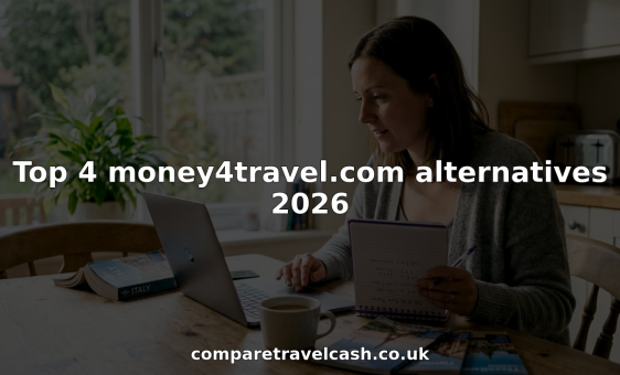 Woman comparing travel money sites at home