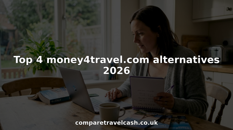 Woman comparing travel money sites at home