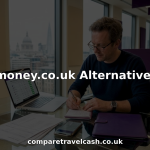 Man comparing financial platforms at home