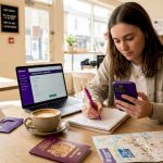Student planning currency exchange in shared flat