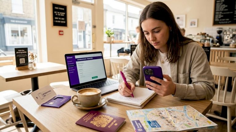 Student planning currency exchange in shared flat