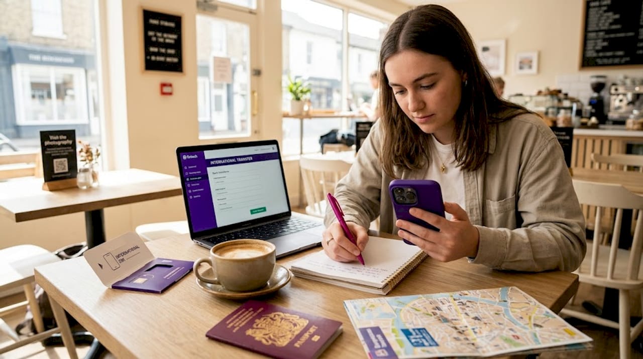Student planning currency exchange in shared flat
