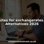Man comparing exchange rates in home office