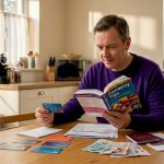 UK traveller managing foreign currency cards at home