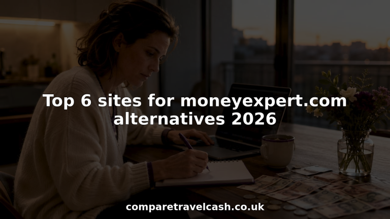 Woman comparing travel money rates at home office laptop