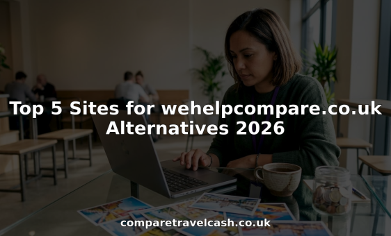 Woman comparing travel currency rates on laptop