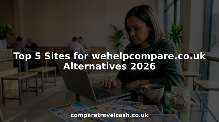 Woman comparing travel currency rates on laptop